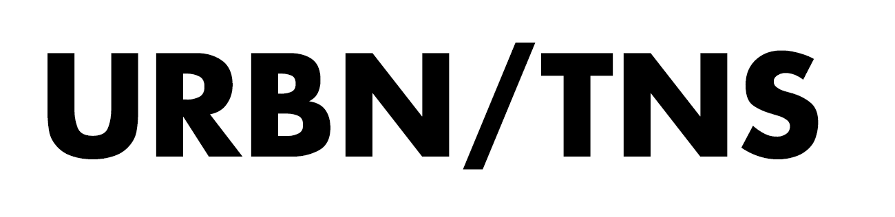 A logo consisting of black text on a white background which says "URBN/TNS" to show the brand of a tennis reviews website